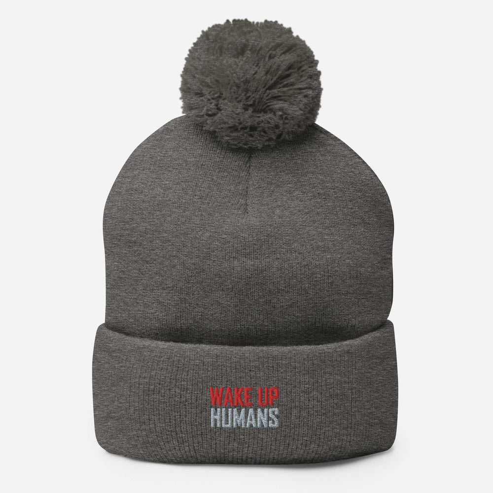 Wake Up Humans Pom-Pom Beanie