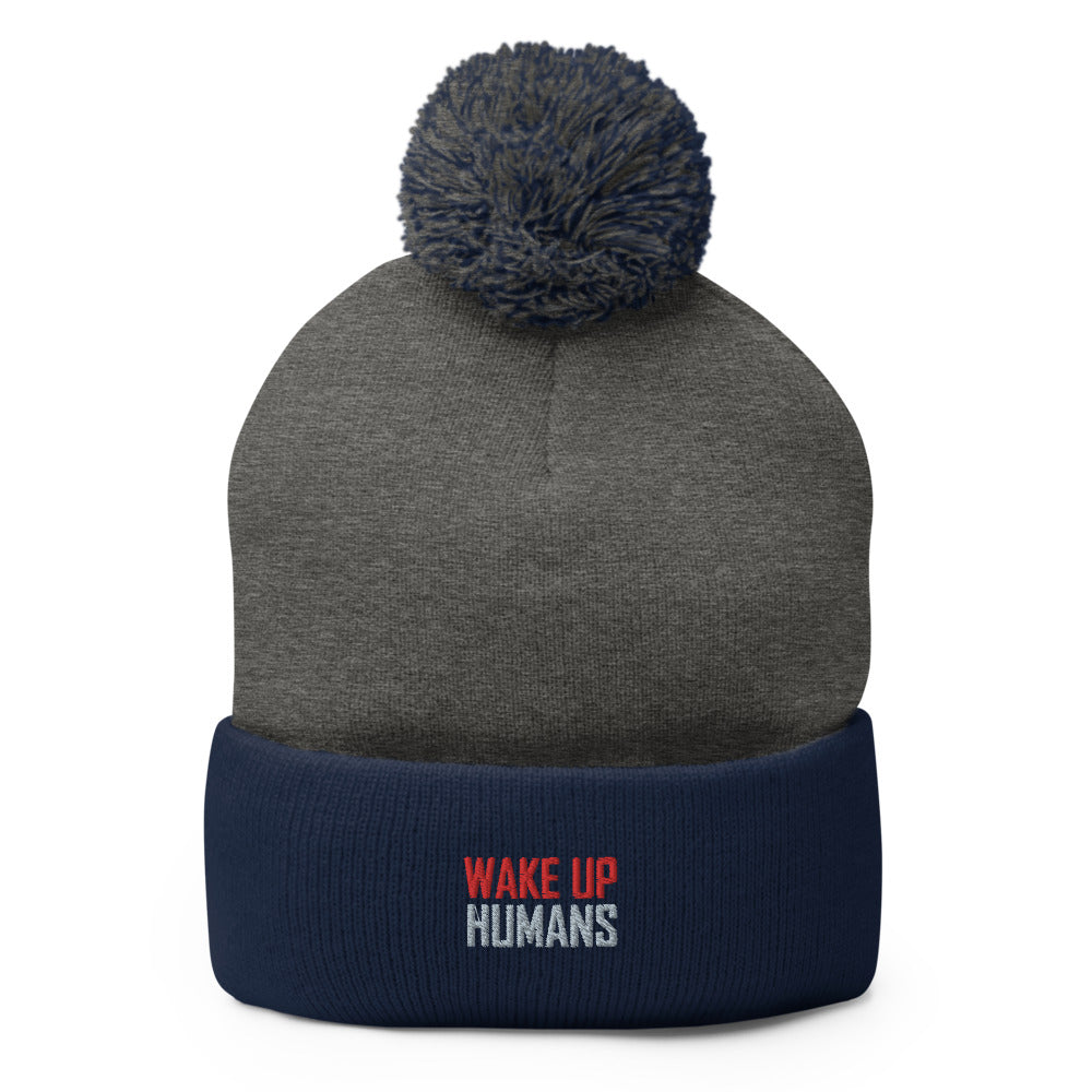 Wake Up Humans Pom-Pom Beanie