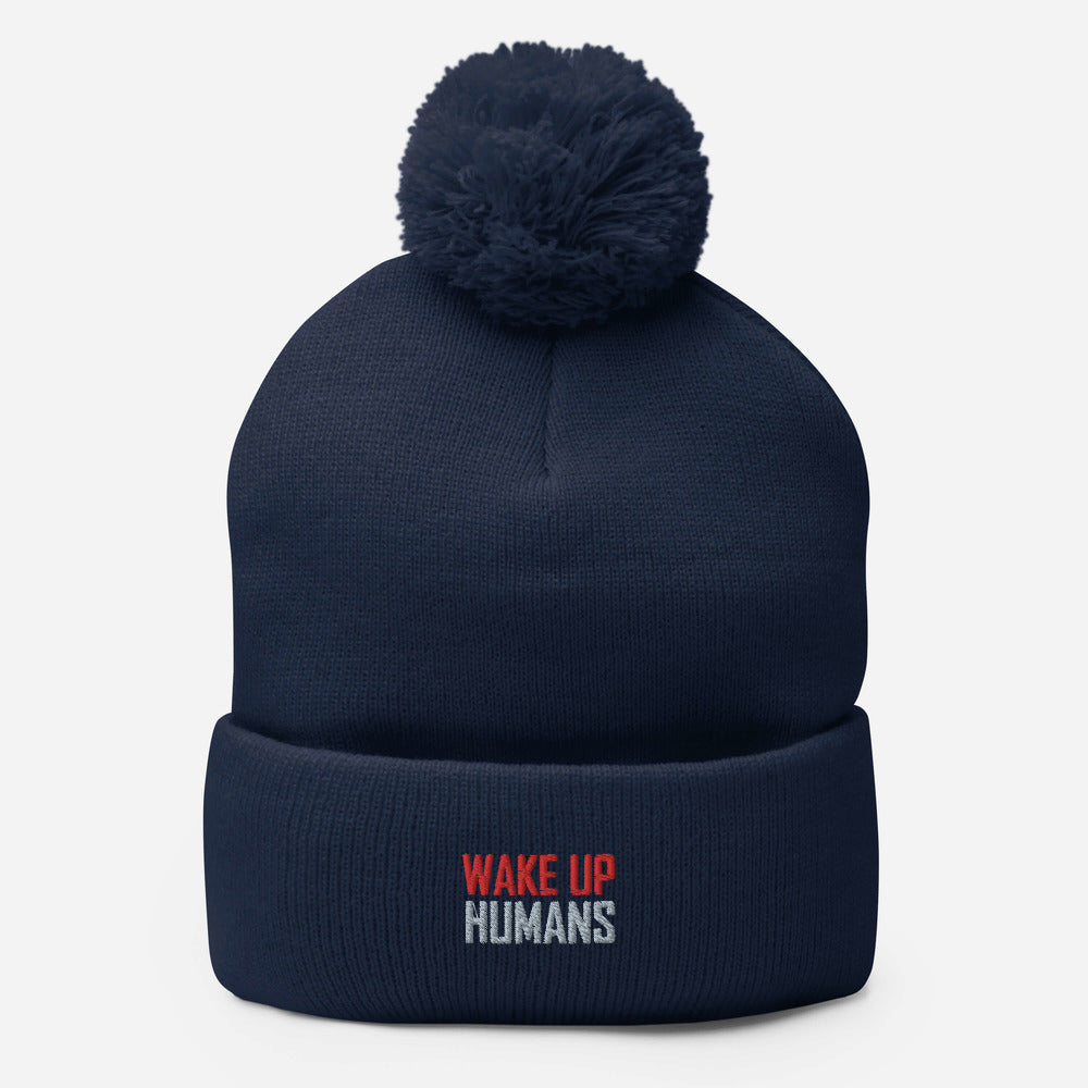 Wake Up Humans Pom-Pom Beanie